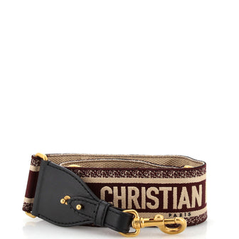 Christian Dior Logo Shoulder Strap Embroidered Canvas