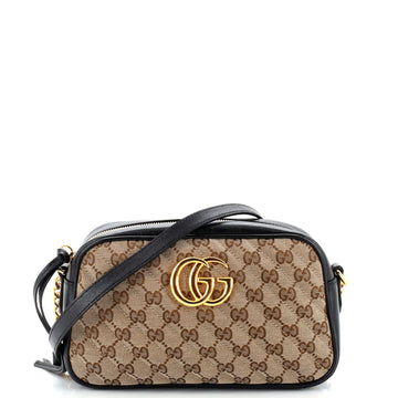 Gucci GG Marmont Shoulder Bag Diagonal Quilted GG Canvas Small
