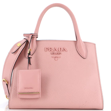 Prada Monochrome Tote Saffiano with City Calf Small