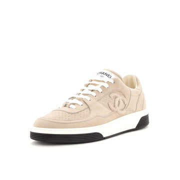 Chanel Women's CC Low-Top Sneakers Perforated Suede