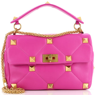 Valentino Garavani Roman Stud Flap Bag Quilted Leather Large