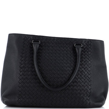 Bottega Veneta Side Snap Tote Leather and Intrecciato Nappa Large