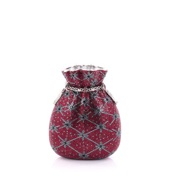 Judith Leiber Beggars Pouch Minaudiere Crystal Small Red 2560202