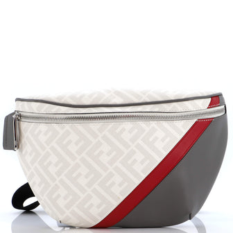Fendi Zip Belt Bag Zucca Coated Canvas and Leather