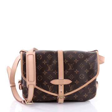 Louis Vuitton Saumur Handbag Monogram Canvas PM Brown 2560802