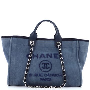 Chanel Deauville Tote Canvas with Sequins Medium