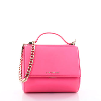 Givenchy Chain Pandora Box Handbag Leather Mini Pink 2561201