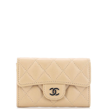 Chanel Classic Flap Card Case Quilted Caviar