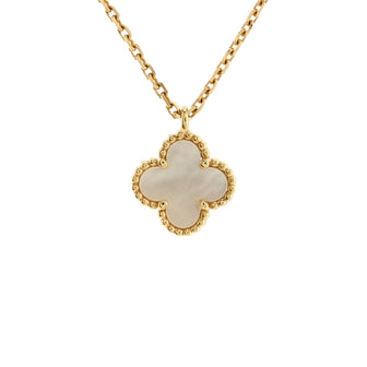 Van Cleef & Arpels Sweet Alhambra Pendant Necklace 18K Yellow Gold and Mother of Pearl