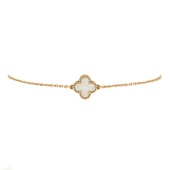 Van Cleef & Arpels Sweet Alhambra Bracelet 18K Yellow Gold and Mother of Pearl