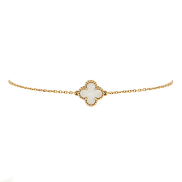 Van Cleef & Arpels Sweet Alhambra Bracelet 18K Yellow Gold and Mother of Pearl