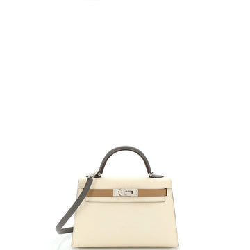 Hermes Kelly Mini II Bag Tricolor Epsom with Palladium Hardware 20