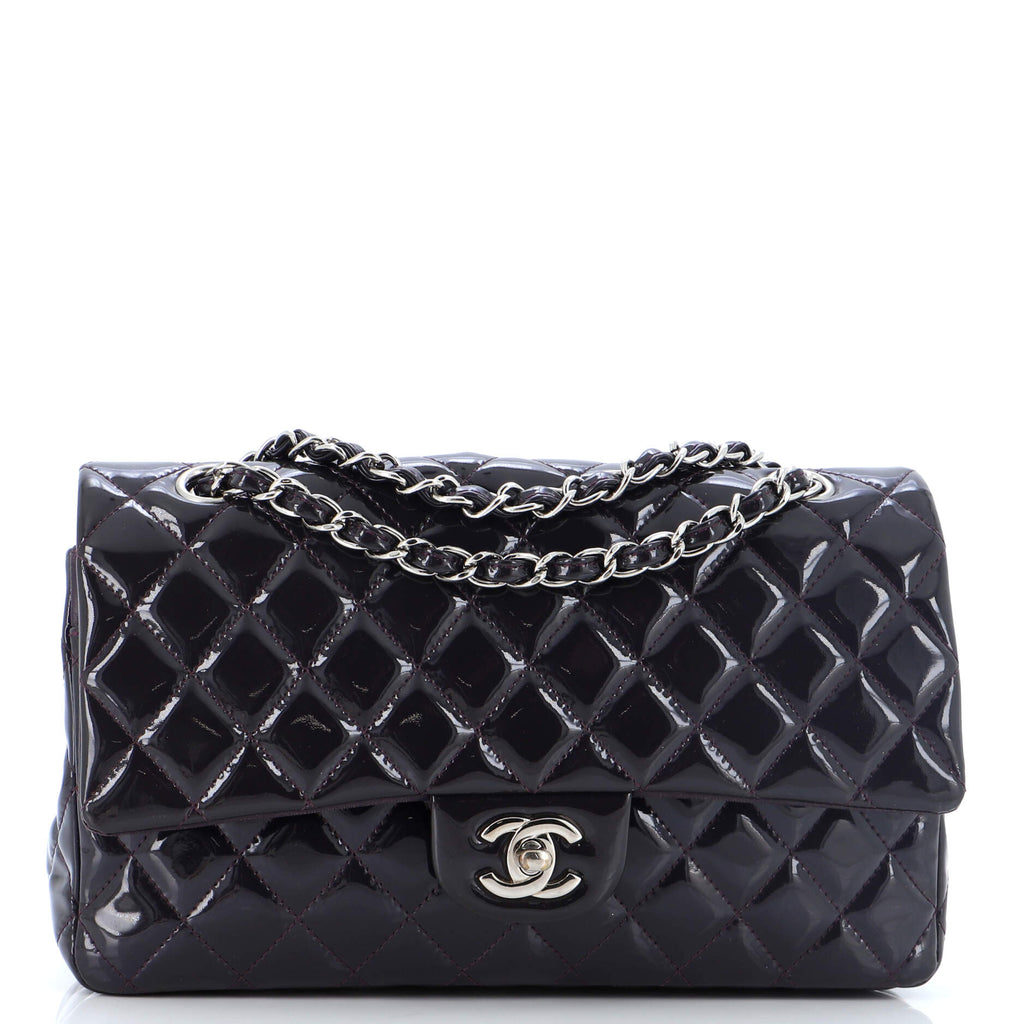 Classic Double Flap Bag Quilted Patent Medium ...