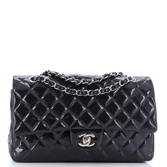 Chanel Classic Double Flap Bag Quilted Patent Medium