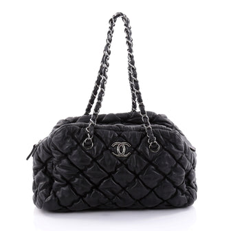hanel Bubble Bowler Bag Quilted Lambskin Medium Black 2563303