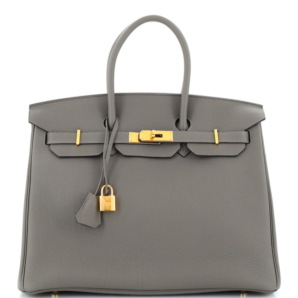 Birkin Handbag Grey Togo with Gold Hardware 35...