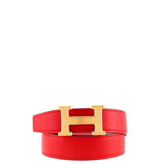 Hermes Constance Reversible Belt Leather with Guilloche Hardware Medium