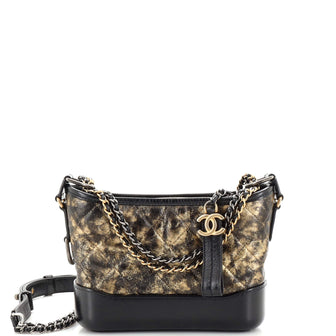 Chanel Gabrielle Hobo Quilted Crumpled Goatskin Small