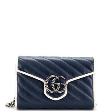 Gucci GG Marmont Chain Wallet Diagonal Quilted Leather Mini