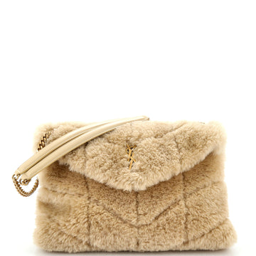 Saint Laurent Loulou Puffer Shoulder Bag Quilted Shearling Medium