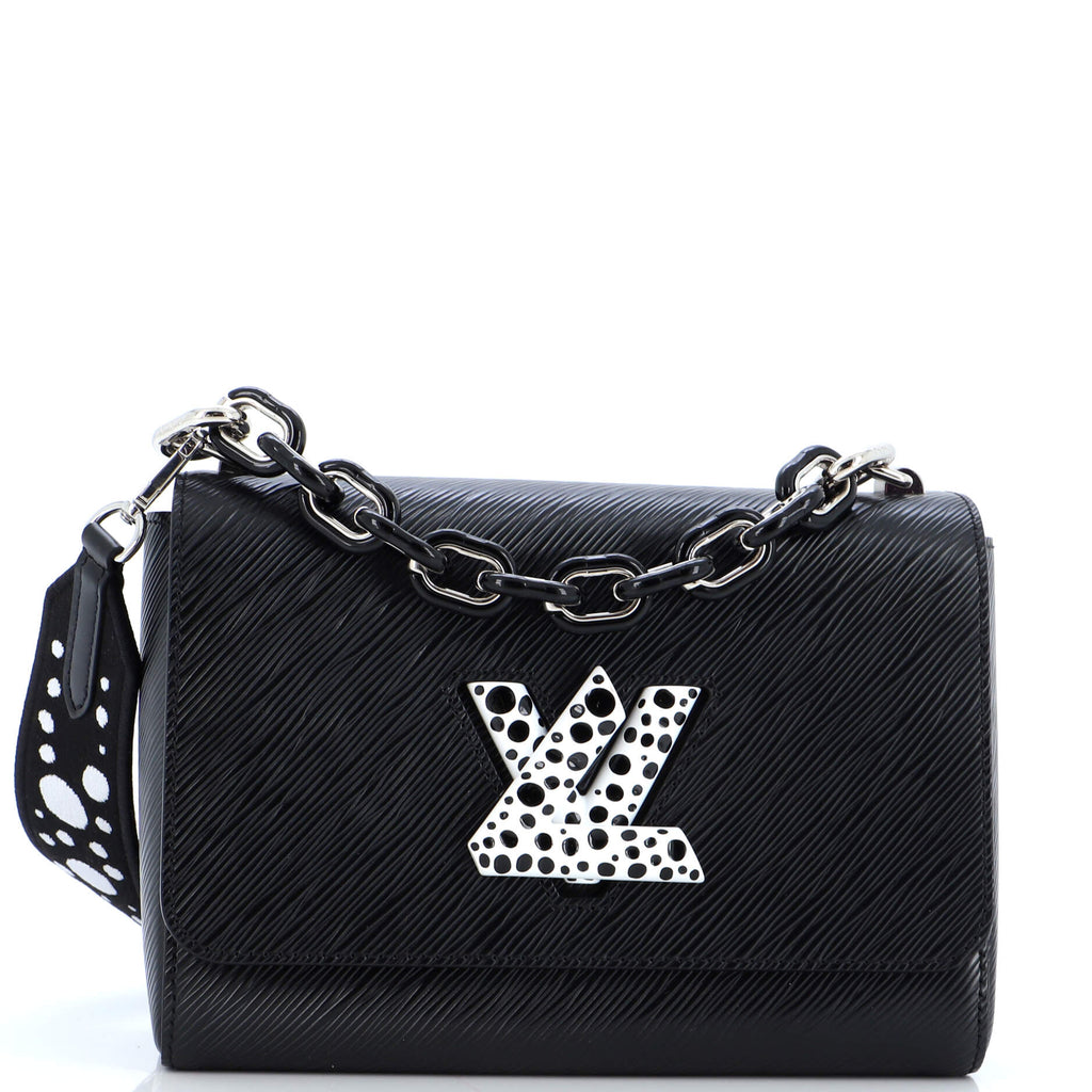 Louis Vuitton Twist Handbag Epi Leather with Yayoi Kusama Infinity Dots  Detail MM Black 2564361