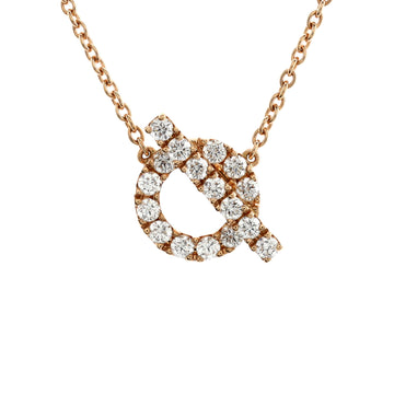 Hermes Finesse Pendant Necklace 18K Rose Gold and Diamonds