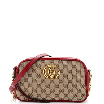 Gucci GG Marmont Shoulder Bag Diagonal Quilted GG Canvas Small