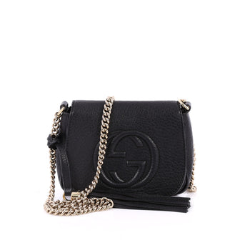 Gucci Soho Chain Crossbody Bag Leather Small Black 2564701