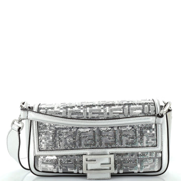 Fendi Baguette NM Bag Sequin Zucca Embroidered PU Medium