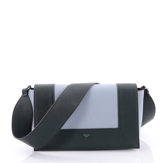 Celine Frame Shoulder Bag Leather Medium Blue 2565201