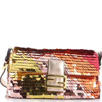 Fendi Baguette 1997 Bag Sequin Embellished Satin Medium