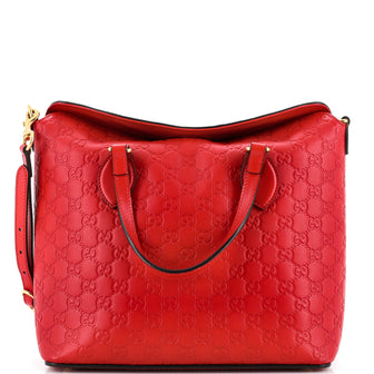 Gucci Signature Fold Over Tote Guccissima Leather Medium