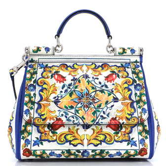 Dolce & Gabbana Miss Sicily Bag Printed Leather Medium