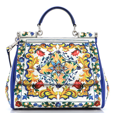 Dolce & Gabbana Miss Sicily Bag Printed Leather Medium