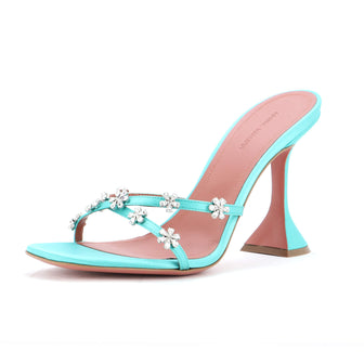 Amina Muaddi Women's Lily Heeled Sandals Satin 95