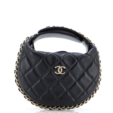 Chanel Chain Around Hobo Pouch Quilted Lambskin Mini