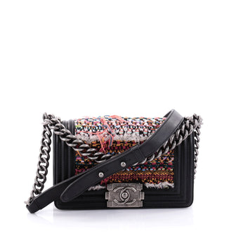Chanel Boy Flap Bag Tweed Small Black 2566601