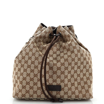 Gucci Drawstring Backpack (Outlet) GG Canvas Medium