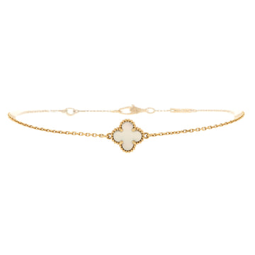 Van Cleef & Arpels Sweet Alhambra Bracelet 18K Yellow Gold and Mother of Pearl
