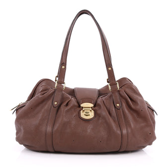 Louis Vuitton Lunar Handbag Mahina Leather GM Brown 2567101
