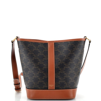 Celine Bucket Bag Triomphe Coated Canvas Small