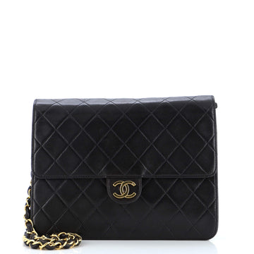 Chanel Vintage Clutch with Chain Quilted Leather Small