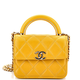 Chanel Charming Handle Flap Clutch with Chain Quilted Lambskin Mini