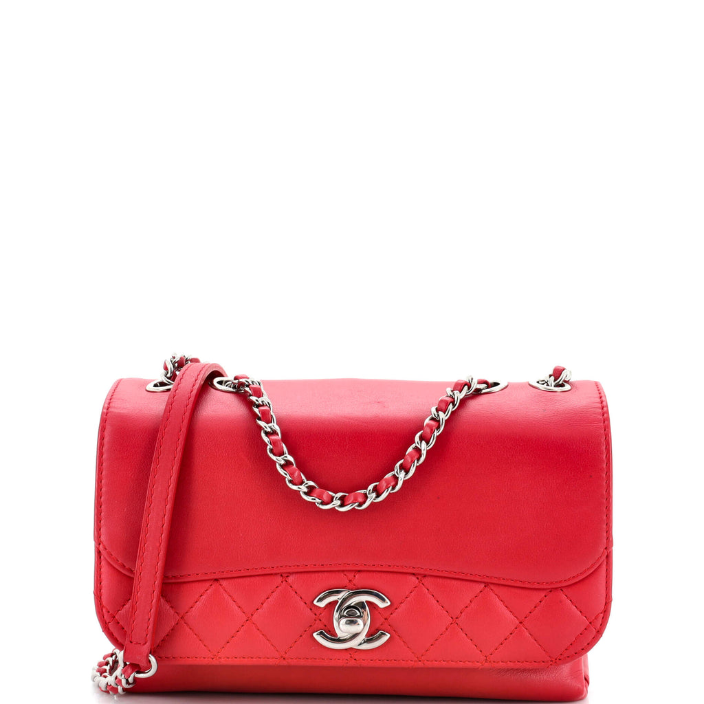 Tramezzo Flap Bag Calfskin Small / red