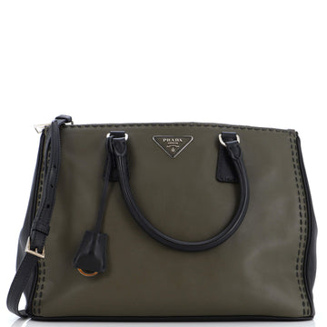 Prada Galleria Double Zip Tote Stitched City Calf Medium