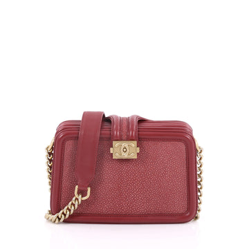Chanel Boy Camera Bag Stingray Small Red 2568002