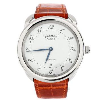 Hermes Arceau Automatic Watch Stainless Steel and Alligator 41