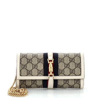 Gucci Jackie 1961 Continental Chain Wallet GG Coated Canvas