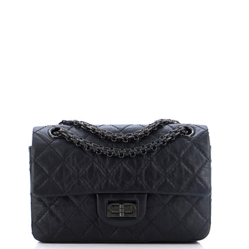 Chanel So Black Reissue 2.55 Flap Bag Quilted Aged Calfskin Mini