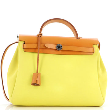 Hermes Herbag Zip Leather and Toile 31